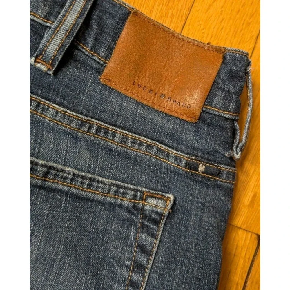 Lucky Brand 181 Relaxed Straight Jeans Mens 44 x 32 Medium Wash Denim Stretch